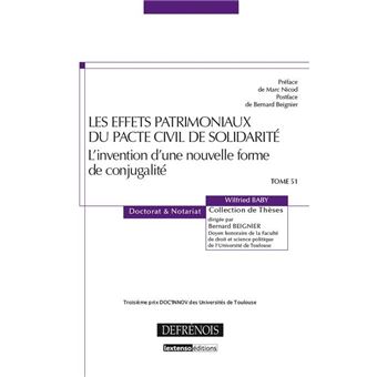 Les effets patrimoniaux du pacs - 1