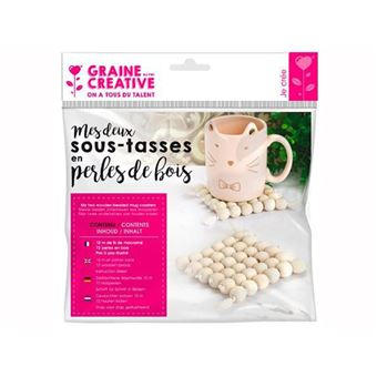 Kit Graine Créative 2 sous-tasses en perles de bois