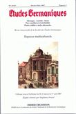 Études germaniques - N°1/2007