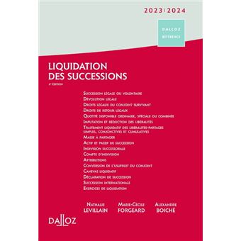 Liquidation des successions 2023/2024