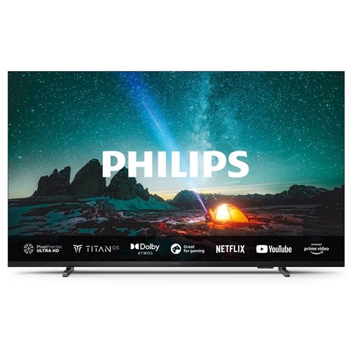 Philips 55PUS7609 Classe de diagonale 55 7609 Series TV LCD rétro éclairée par LED Smart TV TITAN OS 4K UHD (2160p) 3840 x 2160 HDR gris anthracite