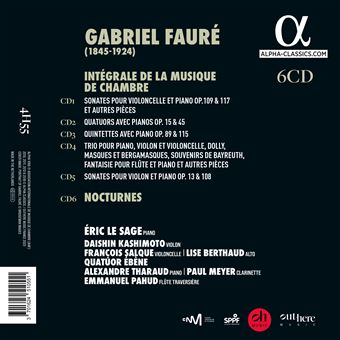 Intégrale de la musique de chambre : CD album en Gabriel Fauré