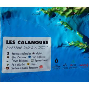 Carte en relief des Calanques