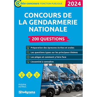 Concours de la gendarmerie nationale – 200 questions (Catégories A, B et C – Édition 2024)