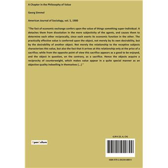 A Chapter in the Philosophy of Value