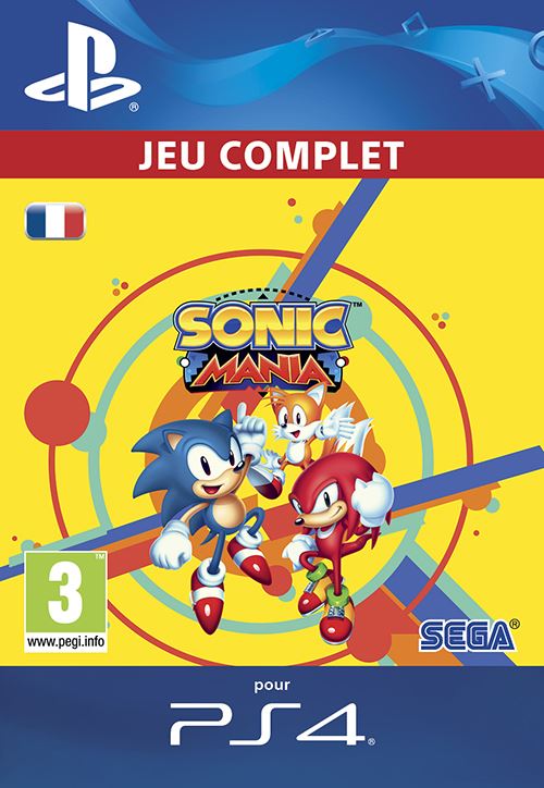 Pochette avant du jeu Code de téléchargement Sonic Mania PS4