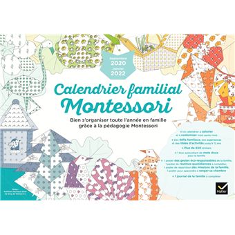 Calendrier Montessori 2022 Calendrier familial Montessori septembre 2020 à janvier 2022 