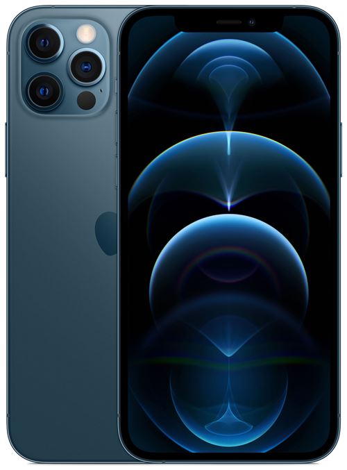 Apple iPhone 12 Pro - 5G smartphone - double SIM / Mémoire interne 128 Go - écran OEL - 6.1"" - 2532 x 1170 pixels - 3 x caméras arrière 12 MP, 12 MP, 12 MP - front camera 12 MP - bleu Pacifique État correct -  reconditionné disponible sur Fnac