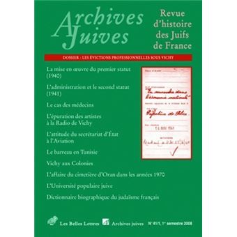 Archives juives n°41/1