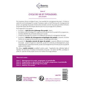 Cycle de vie et typologies des projets
