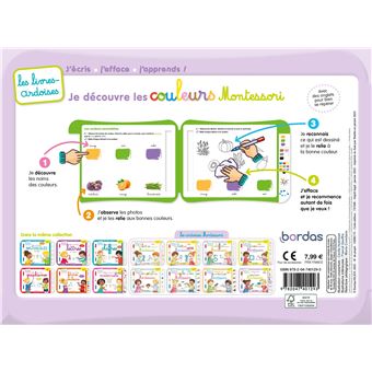 Les livres-ardoises - Je découvre les couleurs Montessori