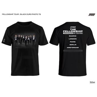 T-Shirt Ateez Black Photo Fellowship Tour Noir