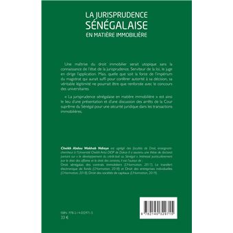La jurisprudence sénégalaise en matière immobilière