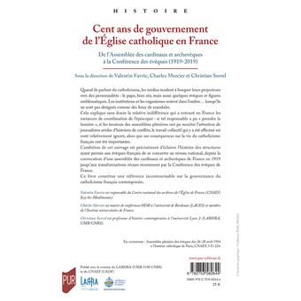 Cent ans de gouvernement de l'Église catholique en France