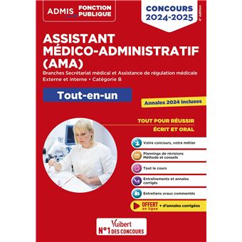 Concours Assistant Medico Administratif Categorie B Tout En Un Ama Branches Secretariat Medical Et Assistance De Regulation Medicale Concours Externe Et Interne 2020 2021 Broche Mandi Gueguen Fabien Gougeon