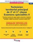 Technicien territorial principal de 2e et 1re classes 2023 Spécialités II - Catégorie B