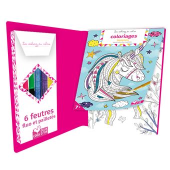 Coloriages licornes - pochette avec feutres