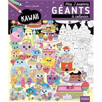 Mes 2 posters géants à colorier - Kawaii