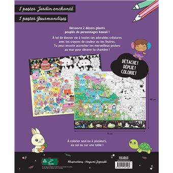 Mes 2 posters géants à colorier - Kawaii