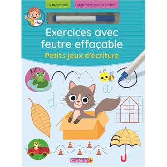 Exercices avec feutre effaçable - Petits jeux d'écriture