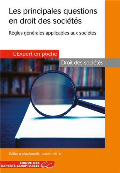 Les principales questions en droit des societes