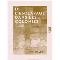 De l'esclavage dans les colonies - Pour servir d'introduction à l'Histoire de l'esclavage dans l'antiquité