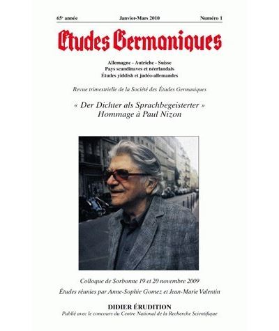 Études germaniques - N°1/2010