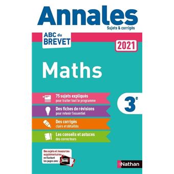 Annales Brevet 2021 Maths - Corrigé - Broché - Carole Feugère, Gilles ...