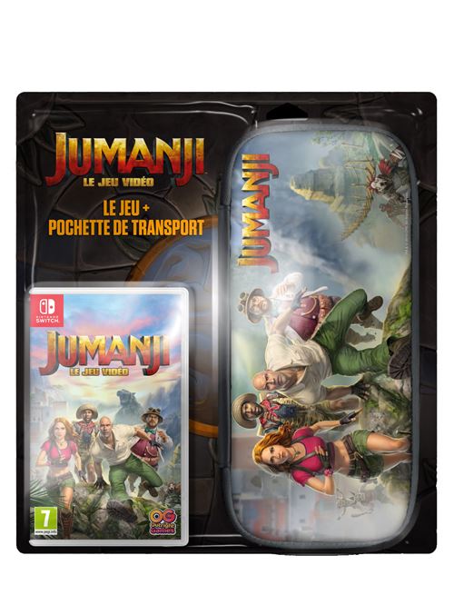 Pochette avant du jeu Jumanji Le Jeu Vidéo Nintendo Switch + Pochette de transport