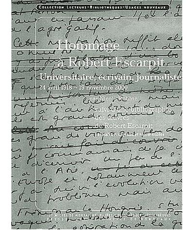 Hommage à Robert Escarpit