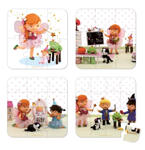 4 puzzles 6 à 16 pièces : Lilou joue à la poupée - Janod - Rue des Puzzles