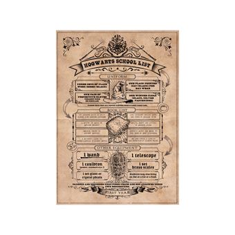 Poster Poudlard School List Harry Potter