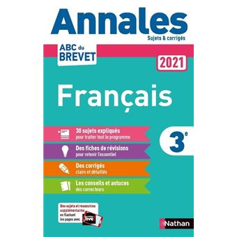 Annales Brevet 2021 Français - Corrigé