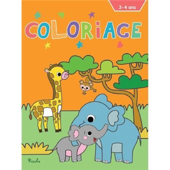 Coloriage : Eléphant, girafe, singe