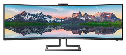 Philips Brilliance P-line 499P9H - LED-monitor - gebogen - 49" (48.8" zichtbaar) - 5120 x 1440 Dual Quad HD @ 60 Hz - VA - 450 cd/m² - 3000:1 - DisplayHDR 400 - 5 ms - 2xHDMI, DisplayPort, USB-C - luidsprekers - textuurzwart
