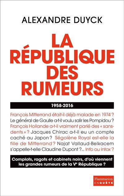 La République des rumeurs - Alexandre Duyck - broché