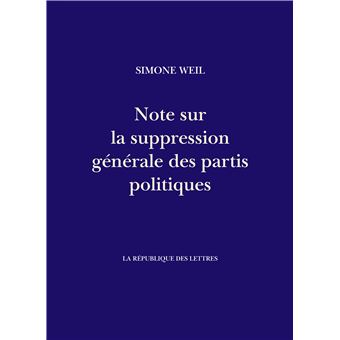 Note sur la suppression générale des partis politiques