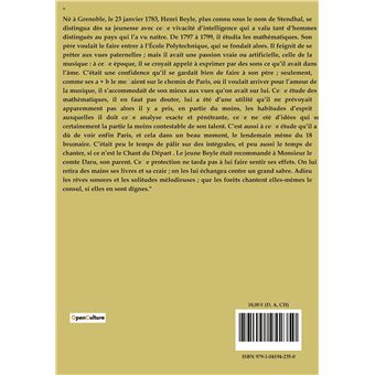 Stendhal sa vie, son oeuvre et sa philosophie