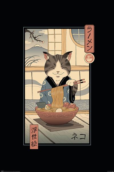 Poster Vincent Trinidad Neko Ramen Ukiyoe