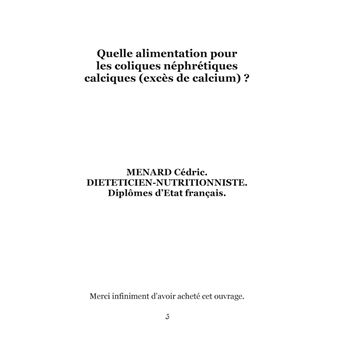 Quelle alimentation pour les coliques néphrétiques dues au calcium ?