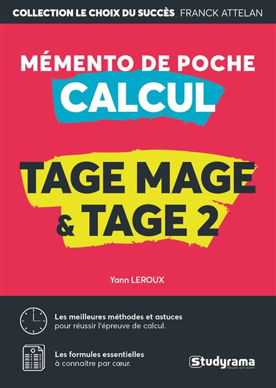 Mémento de poche calcul tage mage et tage 2