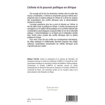 L'ethnie et le pouvoir politique en Afrique