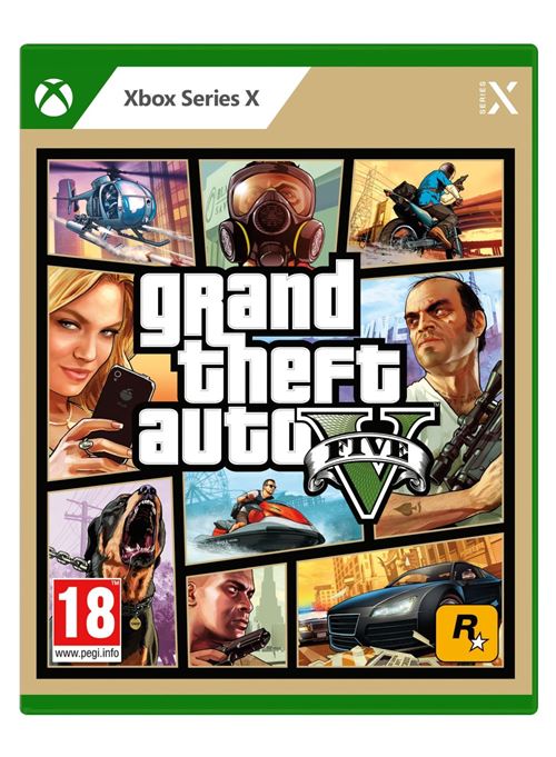 Pochette avant du jeu GTA V Jeu Xbox Series X