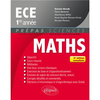 Mathematiques Ece 1re Annee 3e Edition Actualisee Tome 1 Broche Rondy Achat Livre Fnac