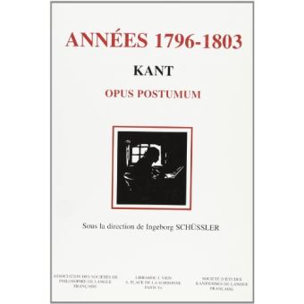Kant, les années 1796-1803