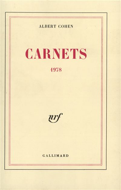Carnets 1978 - Albert Cohen - broché
