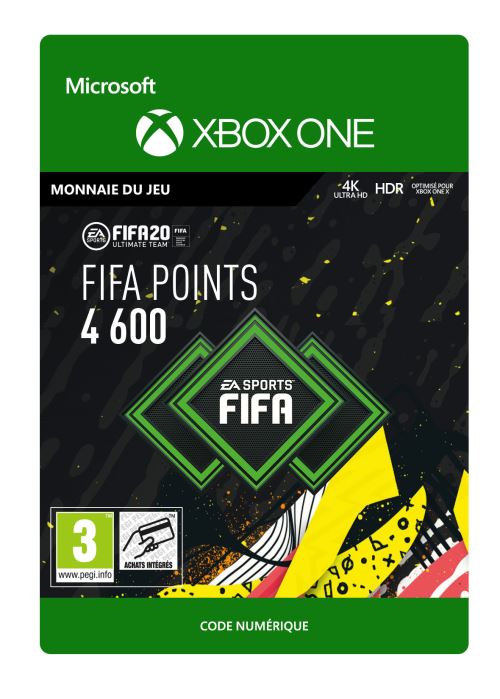 Code de téléchargement FIFA 20 Ultimate Team 4600 points Xbox One