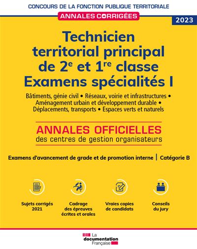 Technicien Territorial Principal De 2e Et 1re Classes 2023 Examens ...