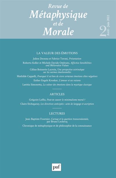 Revue de metaphysique et morale, 2022-2 -  Collectif - broché