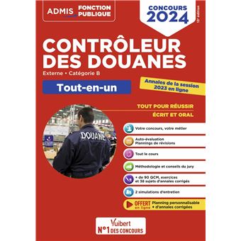 Concours Contrôleur des douanes - Catégorie B - Tout-en-un Branches opérations commerciales, surveillance et administration générale